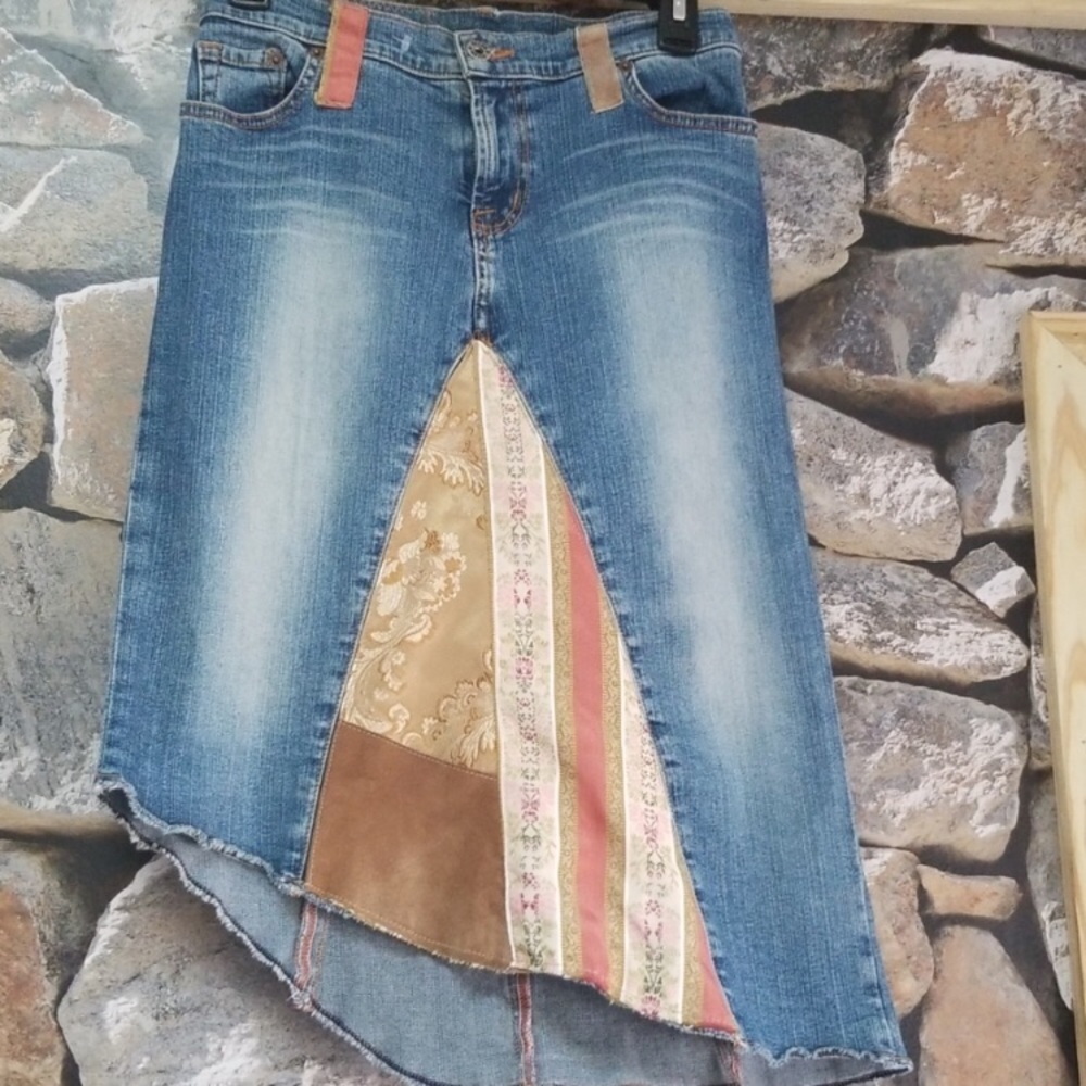 Allen B.‎ Asymmetrical Boho midi skirt